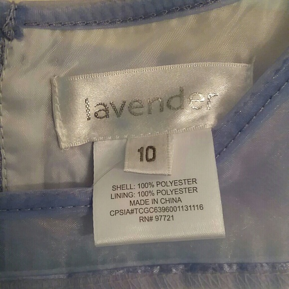 Lavender by Us Angel Girl's DRESS SIZE: 10 - Picture 5 of 8